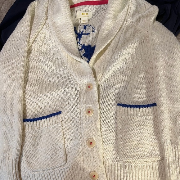 Maeve Women's Cream Sweater with Blue Lobster Design from Anthropologie - Picture 3 of 5